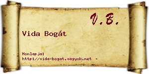 Vida Bogát névjegykártya